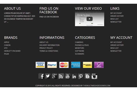 opencart mega footer module|Mega Footer Examples for OpenCart .